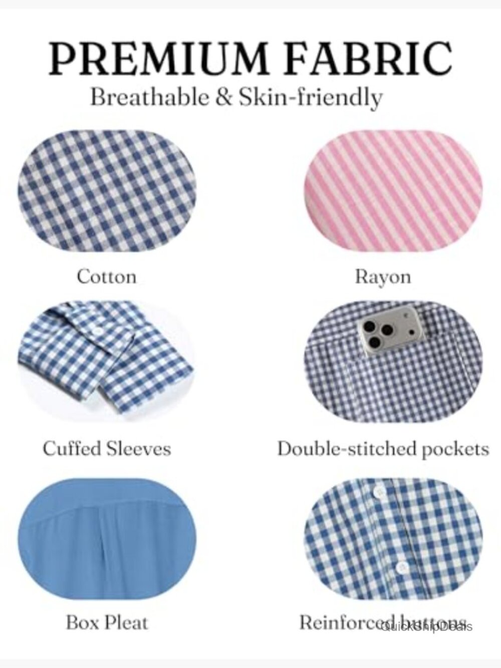 Striped Linen Button Down Shirt Long Sleeve Blouse with Pockets - Picture 6 of 7